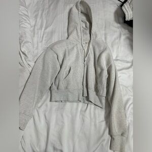 Aritzia TNA Light Gray Cozy Fleece Hoodie